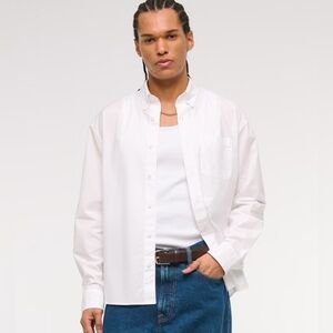 Abercrombie & Fitch White Durable Button Down Shirt XL